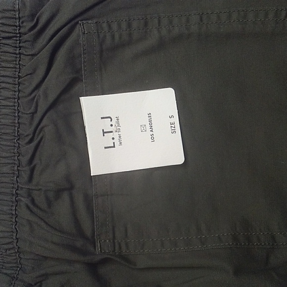 L.T.J. Letters to Juliet Olive Green High Waist Drawstring Cargo Joggers NWT - Picture 6 of 6